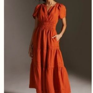 Somerset maxi in red linen. (More of a rust)